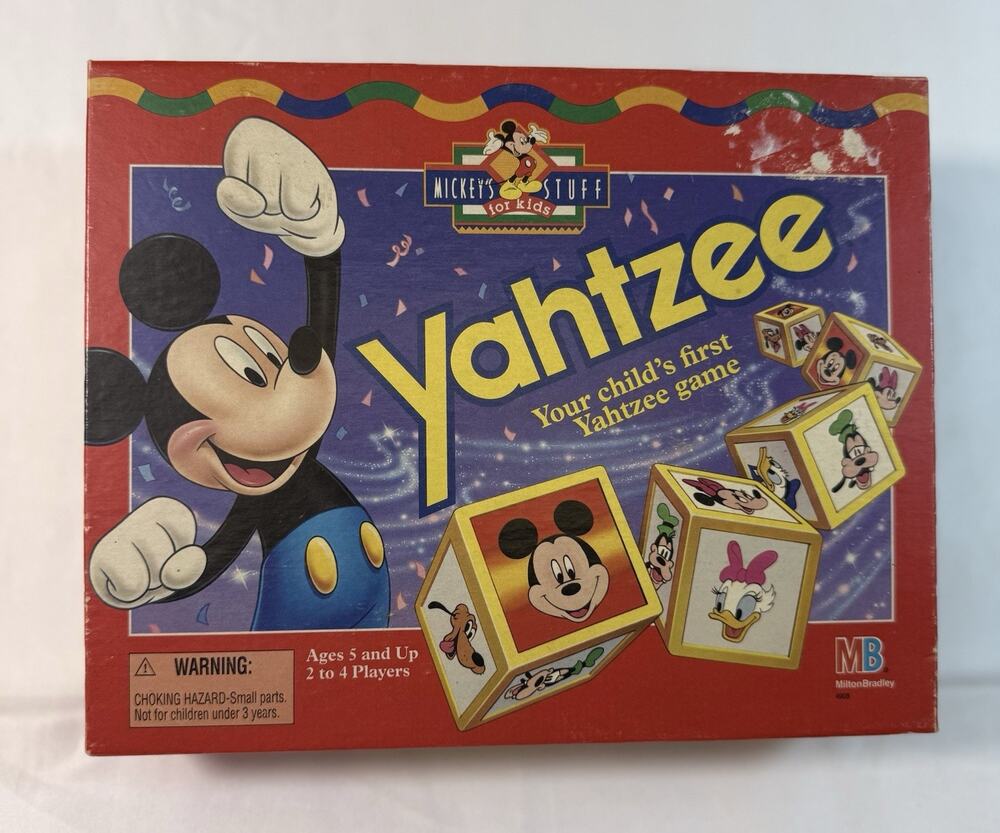 Vintage Mickey Mouse Yahtzee Board Game, Milton Bradley, Complete good condition